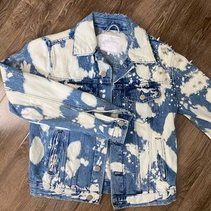 Acid wash denim jacket